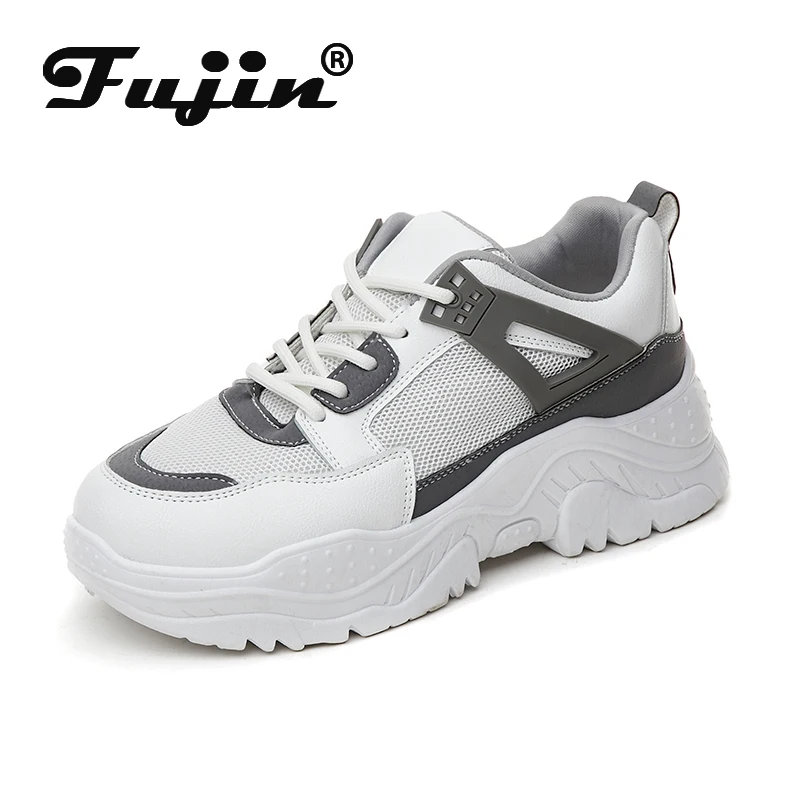 Женские кроссовки Fujin зимние разноцветные с толстой подошвой дышащие