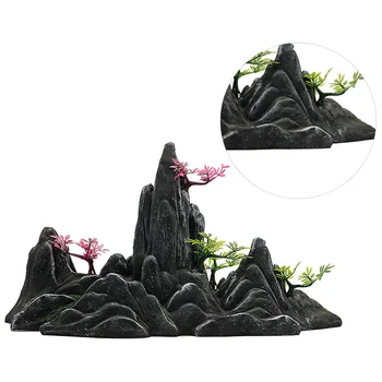 

1pc Mountain Aquarium Fish Tank Creative Artificial Decor Stone Mountain Resin Craft Ornament Hill Landscape