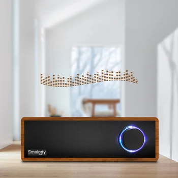 

Retro Wood Bluetooth Speaker Portable Home Small Rechargeable Stereo Wireless Loudspeaker Bar Soundbox Subwoofer Music Speaker