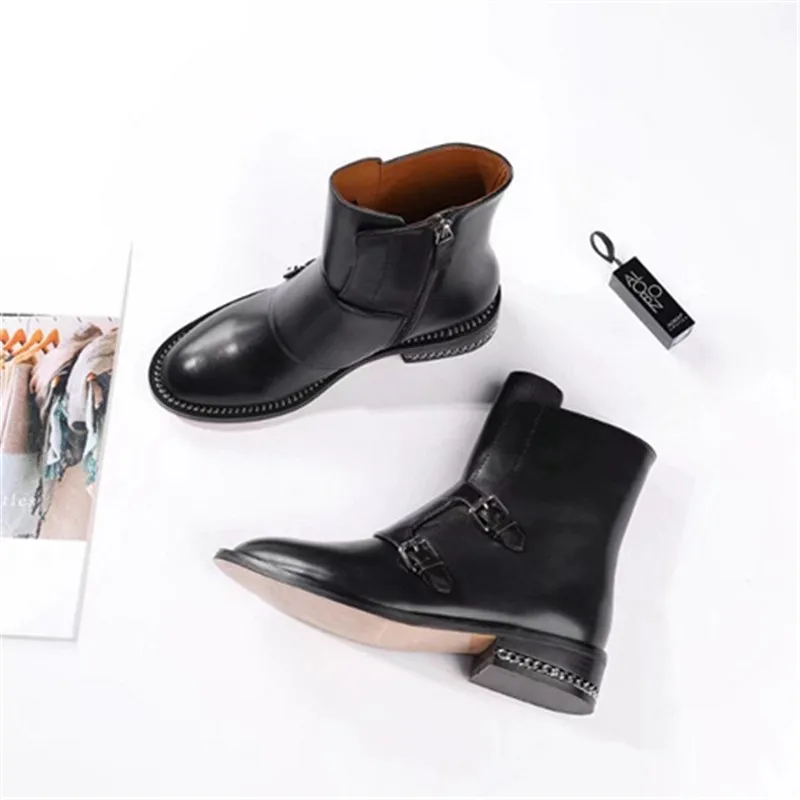 Женская обувь; botas mujer invierno; коллекция года; женская обувь на низком каблуке с пряжкой; женская обувь с острым носком; Zapatos De Mujer; на молнии