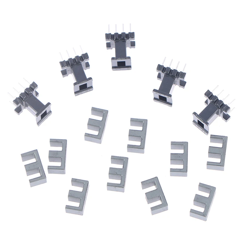 5Sets EE10 4 4pin Transformer Bobbin PC40 Ferrite Core Vertical power transformer