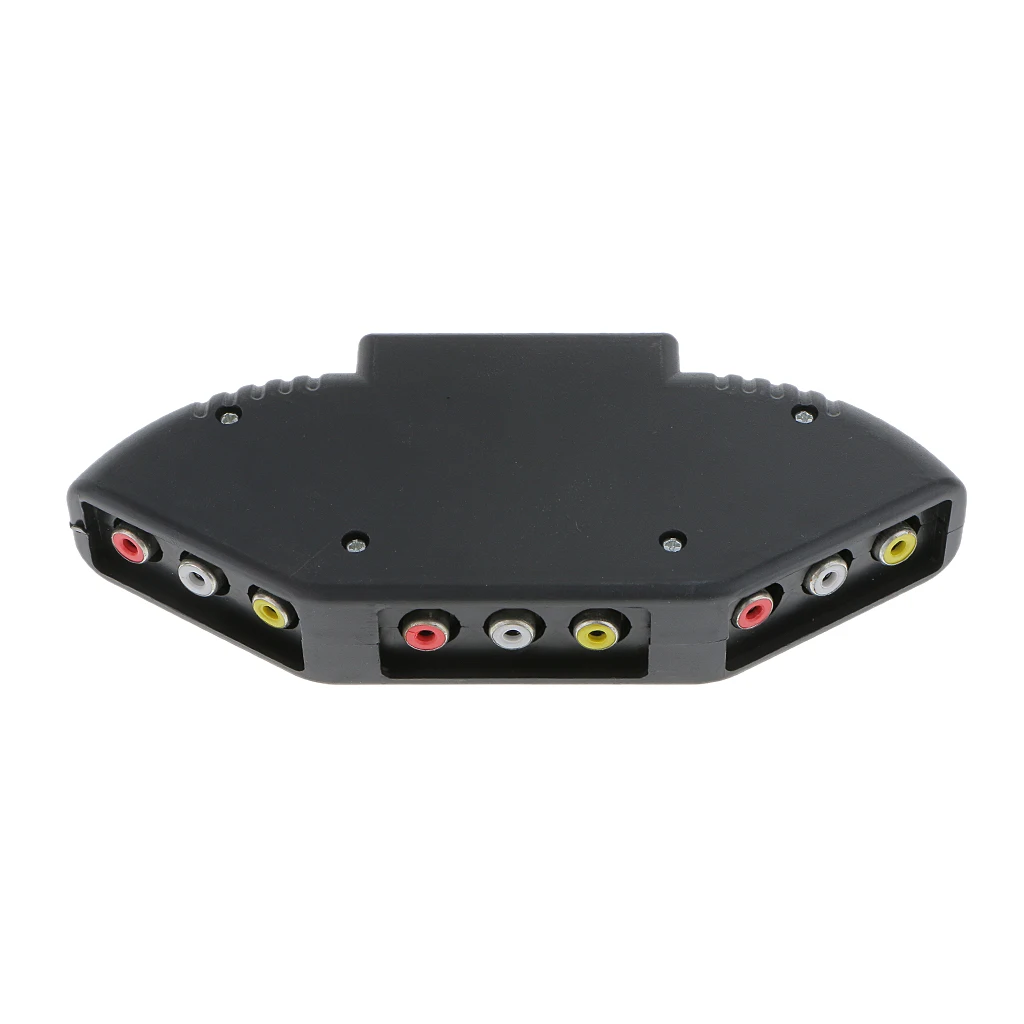 AV мульти вход выход 3-Way RCA аудио Селектор Видео переключатель коробка черный