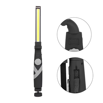 

Portable COB USB Work Light Foldable Rechargeable Stepless Dimming Hand Torch Inspection Magnetic Emergency Lamp Rotary Switch