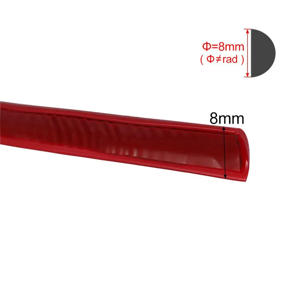 X Autohaux Soft Plastic Panel Moulding Trim Strip Car Red Grille Exterior Decoration Moulding Trim Strip 2 Meters