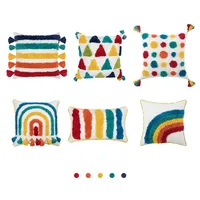 Morocco 3D Colorful Tufted Tassels Cushion Cover Boho Living Bedroom Office Decorative Pillow Case Chair Sofa Cushions Cover