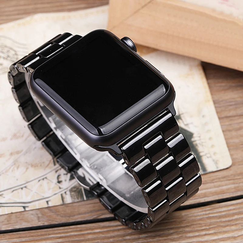 

2019 New Butterfly Buckle Ceramic Apple Watchband Suit for iWatch 1/2/3/4/5 Apple Watch Band 38mm 42mm iPhone Watch Band