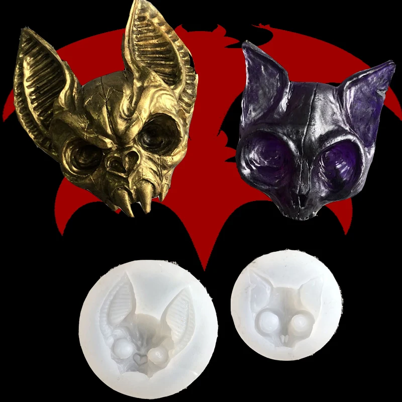 Формы в форме летучей мыши инструменты с черепом демона силиконовые формы из