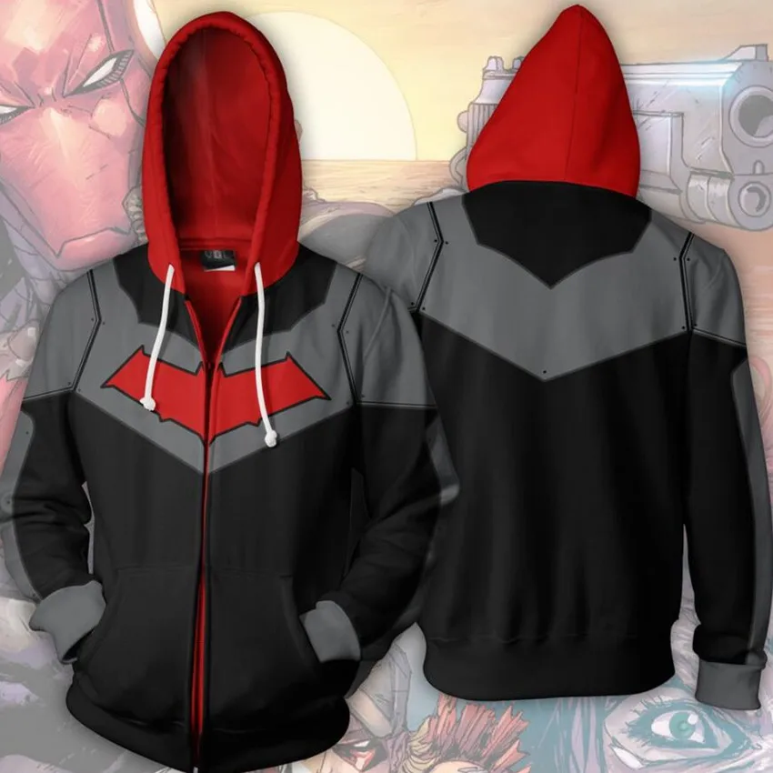 Nightwing Batman Robin Hoodie Costume Superhero Men 3D Zip Up Hoodie Cosplay Sweatshirts Clothing Polyester Sweatshirt Nightwing Batman Robin Hoodie Costume Superhero Men 3D Zip Up Hoodie Cosplay Sweatshirts Clothing Polyester Sweatshirt
