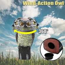 Реалистичная пластиковая птица Scarer вращающаяся голова Сова-приманка защита репеллент птица борьба с вредителями пусковое украшение сада, двора