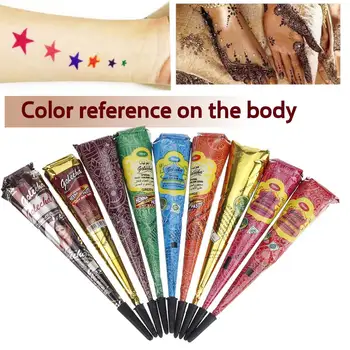 

9PCS Body Paint Henna Tattoo Temporary Cones Cream Indian Face Body Paint Drawing Pigment Mehndi Finger DIY Drawing Cream