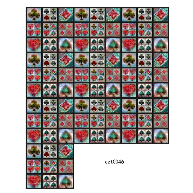 30Pcs PVC Waterproof Self-Adhesive Wall Stickers Moroccan Style Furniture Kitchen Bathroom Floor Decorative Tile Stickers pattern 13