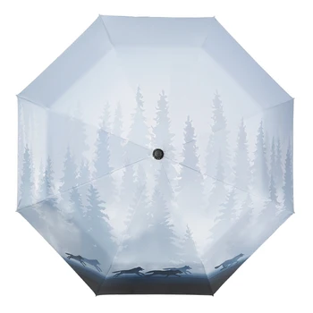 

Automatic 3 Fold Umbrella Women Men Folding Uv Protection Black Coating Sun Rain Umbrella Parasolka Windproof Umbrella MM60YS