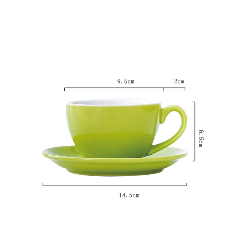 CHANSHOVA Modern Simplicity Ceramic Coffee Mug and Saucer 220ml Porcelain Coffee Cups Set Tea Milk Drinking Utensils H046