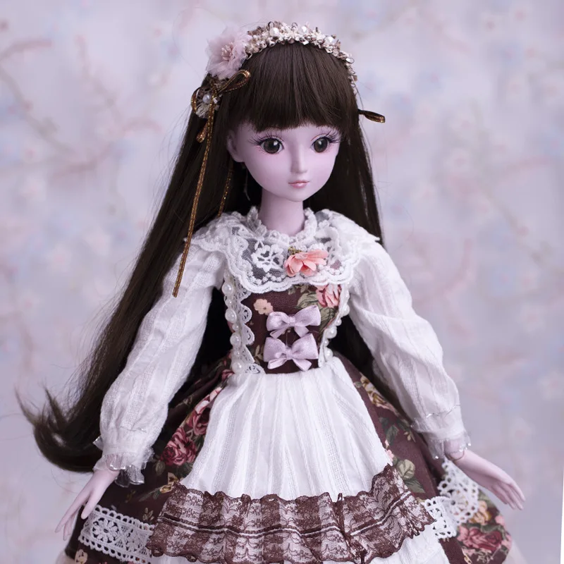Коричневые длинные волосы для 1/3 BJD SD куклы высокая температура шелковые парики