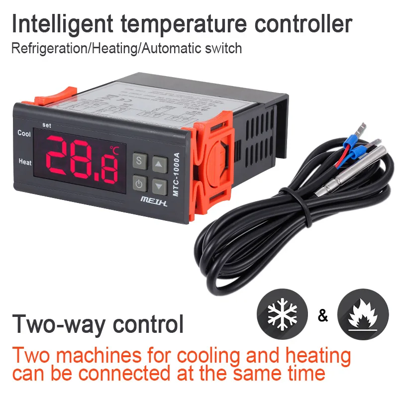 Thermometer Digital Temperature Controller Thermostat Universal -50℃~99℃ 220 V Aquarium w/Sensor Heating Cooling Control | Инструменты