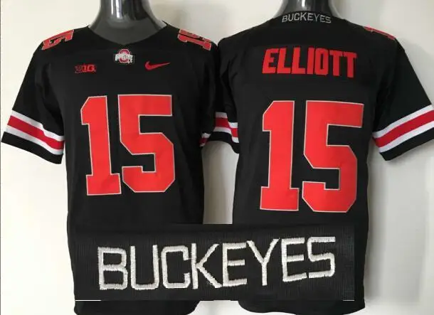 Зеленый Сезон, штат Огайо Buckeyes Ezekiel Elliott, 4 цвета для мужчин Джерси - Цвет: Зеленый