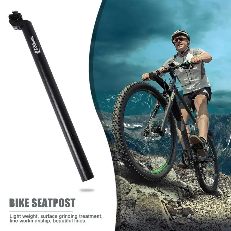 Durable Aluminum Alloy Mountain Bike Seatpost Outdoor Climbing Cycling Seat Tube Sand Black Light weight 31.6*450mm/1.2*17.7in