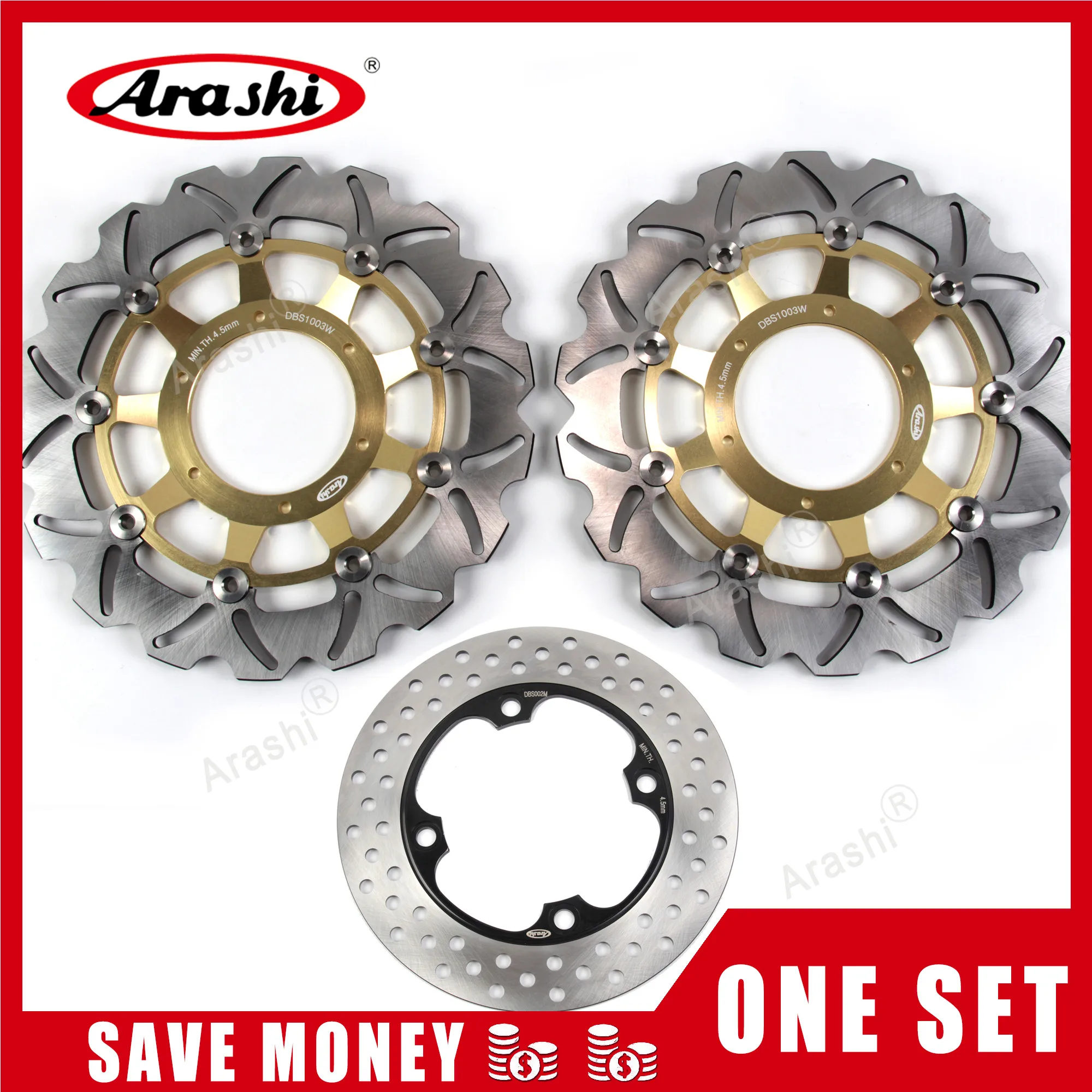 Arashi 1 Set Cnc Front Rear Brake Disc For Honda Cbr F 600 2001 2002