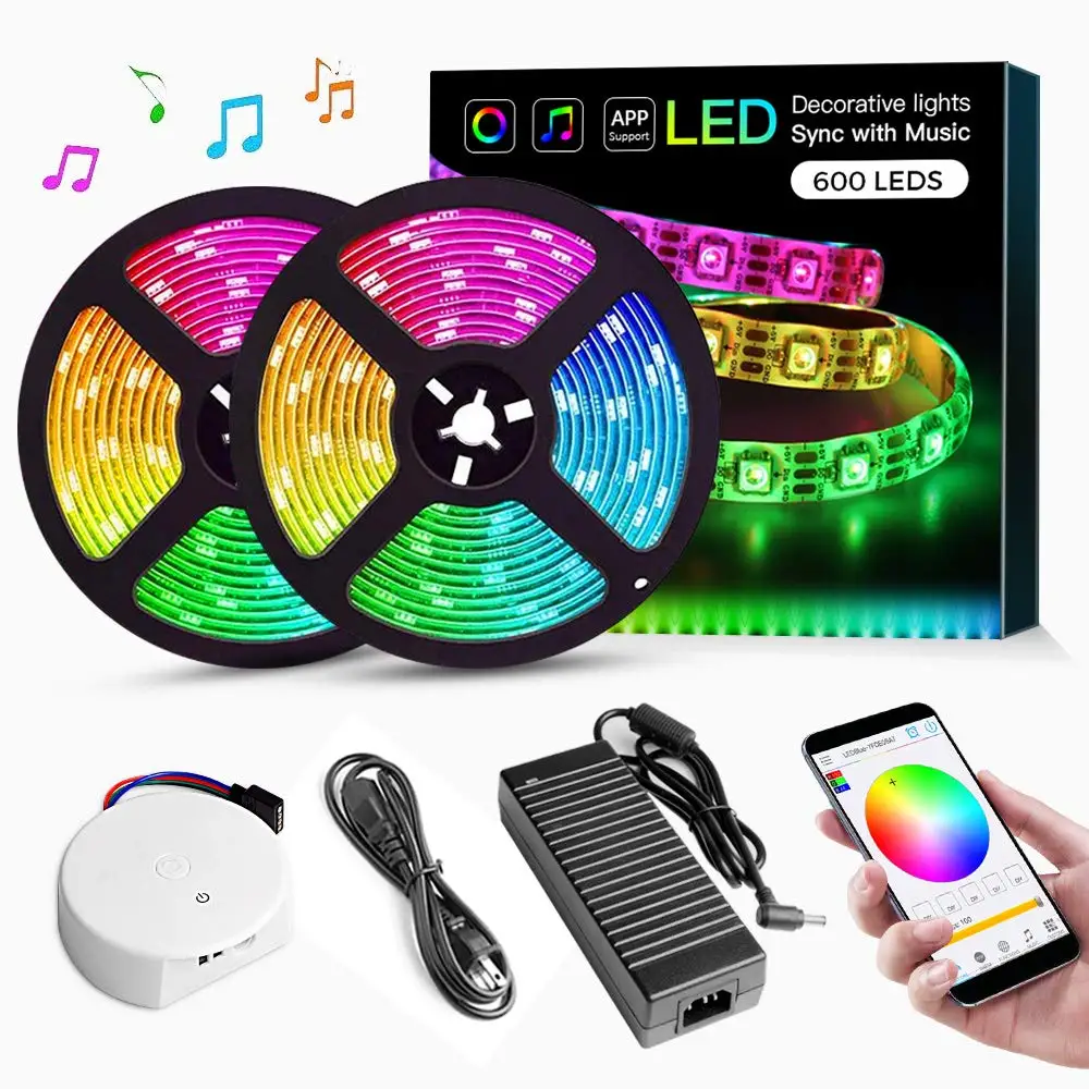 LED Strip Lights App Controlled, 32.8ft/10M Bluetooth Waterproof Music