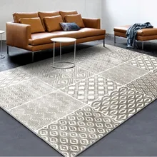 INS популярные украшения коврик для гостиной большой размер серый геометрический ковер для виллы, прикроватный коврик в скандинавском стиле большого размера