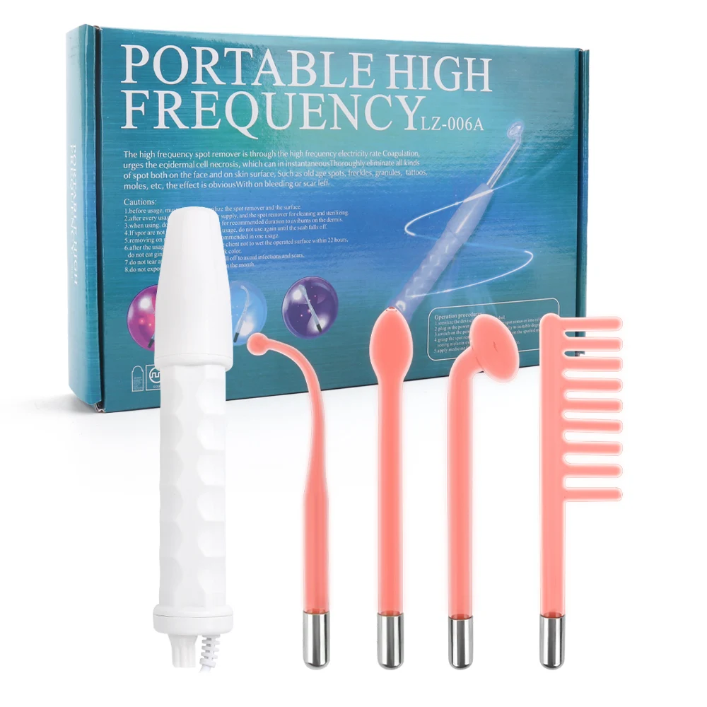 High Frequency Facial Machine Electrotherapy Wand Glass Tube Device Ray Remover Purple/Orange Light Massager for Face | Красота и