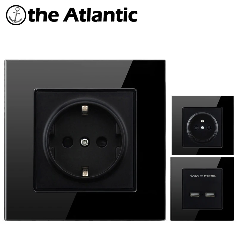 Atlectric Eu Fr Power Socket Electrical Outlet With Dual Usb Charging