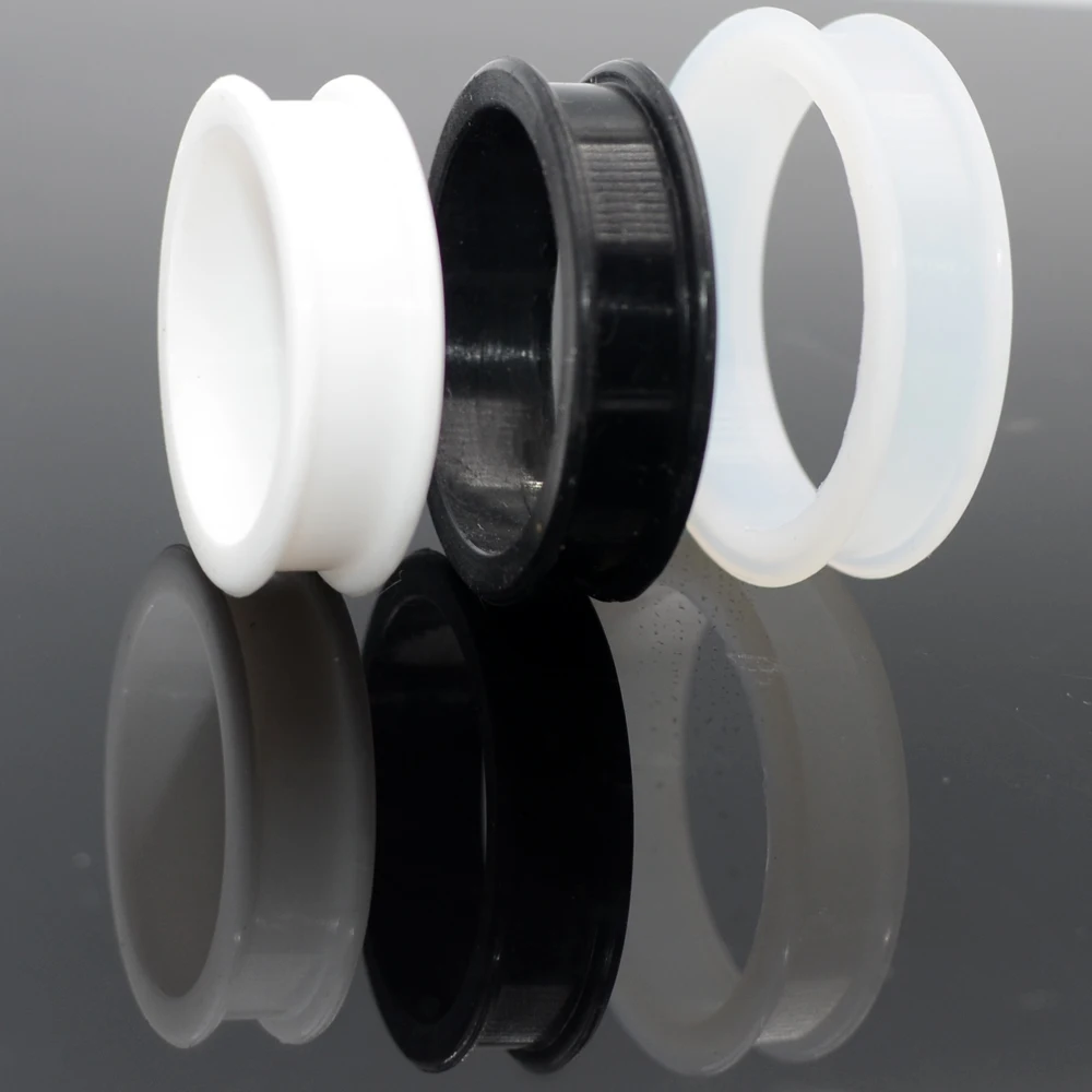 2Pcs Silicone Double Flared Ear Tunnel Plug Ear Piercing Supersize Flexible Flesh Tunnel Ear Gauge Expander Stretchers Piercing