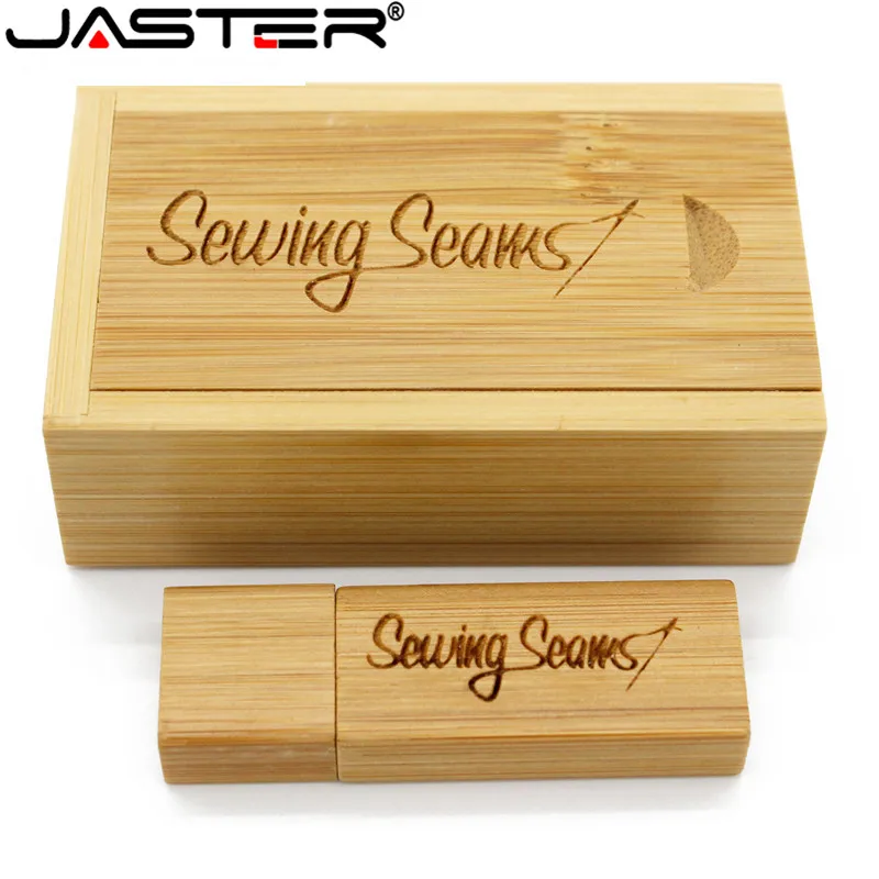 USB флеш накопитель JASTER в деревянной бамбуковой коробке флешка на 64 ГБ 16 32 карта