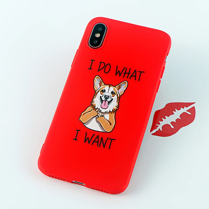 Чехол для телефона Corgi s для iPhone Pro 6s 7 8 11 Plus X XS чехол для MAX XR забавная Милая собачья попка Мягкие силиконовые приспособленные аксессуары для задней крышки - Цвет: 8662-red