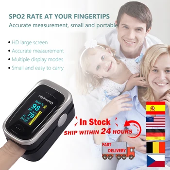 

1Pc Black Finger Pulse Oximeter Oxygen Saturation Monitor (Without Battery) Blood Oxygen Monitor Fast Shipping In Stock