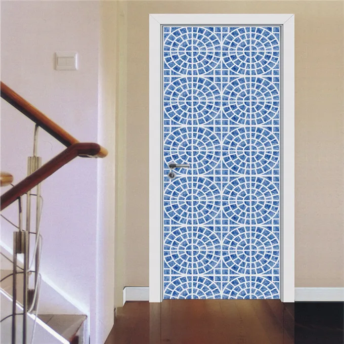 Европейский мозаичный художественный креативный дверной стикер DIY ПВХ самоклеющийся водонепроницаемый на дверь украшение дома обновленные плакаты плитка - Цвет: MT089