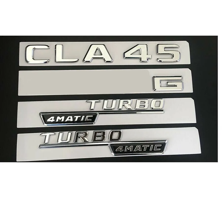 SILVER Хром CLA45 для A M G TURBO 4matic Багажник крыло значки-эмблемы - Цвет: SILVER