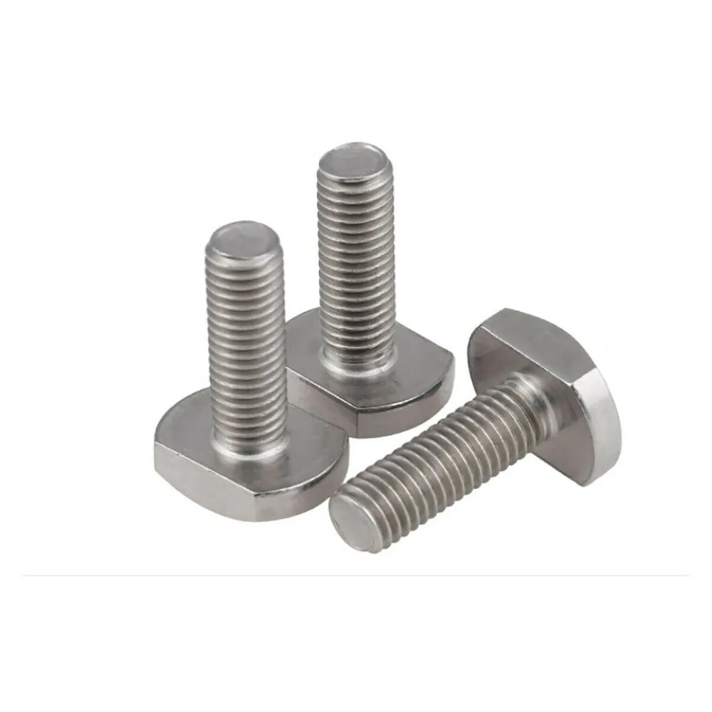 A2 304 Stainless Steel  T-Head Bolts M5 M6 M8 M10 M12 Fit for Washers & Nuts 