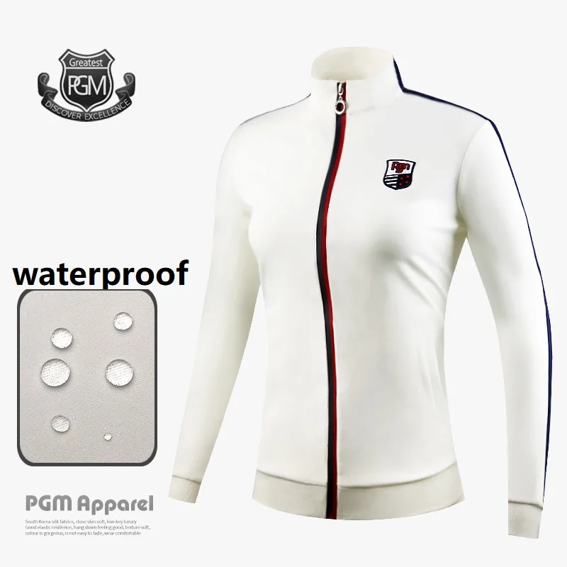 Зима-осень, женские куртки для гольфа, водонепроницаемая приталенная куртка для женщин, ветрозащитная Спортивная одежда для гольфа - Цвет: Белый