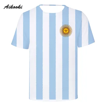 

New Argentina National Flag 3D T-shirt Men / Women Cotton Tshirt 3D Print Argentine Flag Boy/Girl T Shirt Fashion Tees Tops