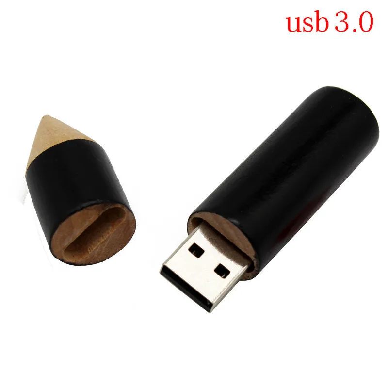 Black TEXT ME usb 3.0 Wooden pencil usb flash drive pen drive 4GB 8GB 16GB 32GB maple wooden usb 3.0 - Цвет: Black