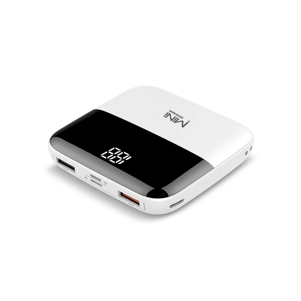 White Powerbank 10000mAh портативный маленький PowerBank светодиодный дисплей USB PowerBank Внешнее зарядное устройство для iPhone iPad huawei Xiaomi - Цвет: White