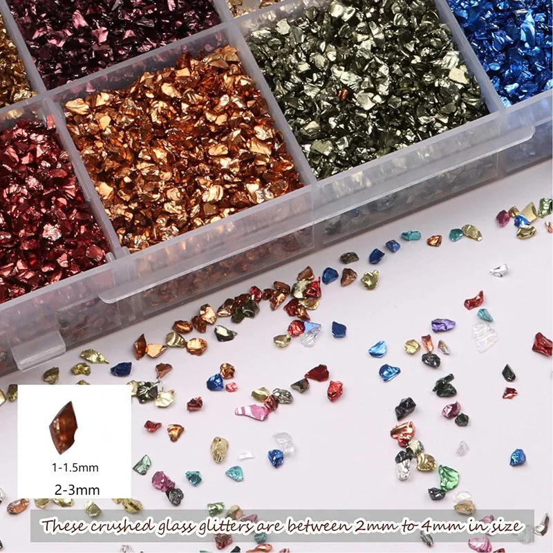 

250g Multicolor Mixed Crushed Glass Nail Art Stones Irregular Rhinestone Bead DIY Resin Epoxy Mold Fillings Jewelry Craft Making