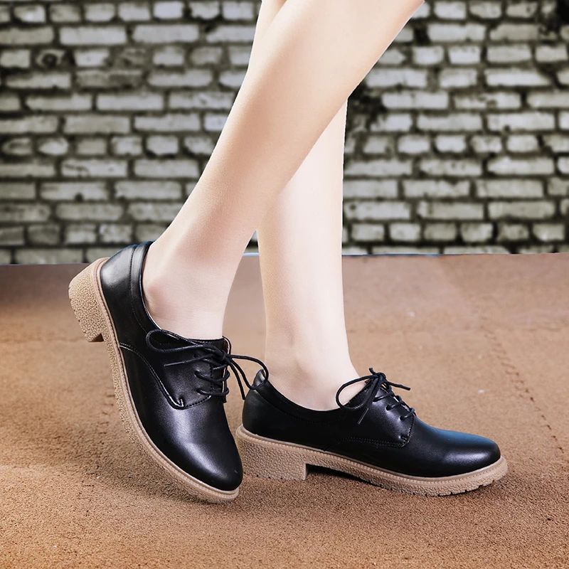 

Damyuan Flats Women's Shoes Spring Patent Leather Casual Comfortable Non-slip Wear-resisting Low Heels Height Increasing 3cm