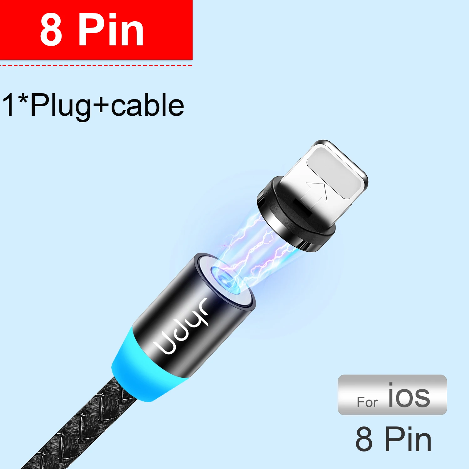 Udyr Магнитный Micro usb type C кабель для iPhone Xiaomi Android мобильный телефон Быстрая зарядка USB кабель магнит зарядное устройство провод шнур - Цвет: for iphone black