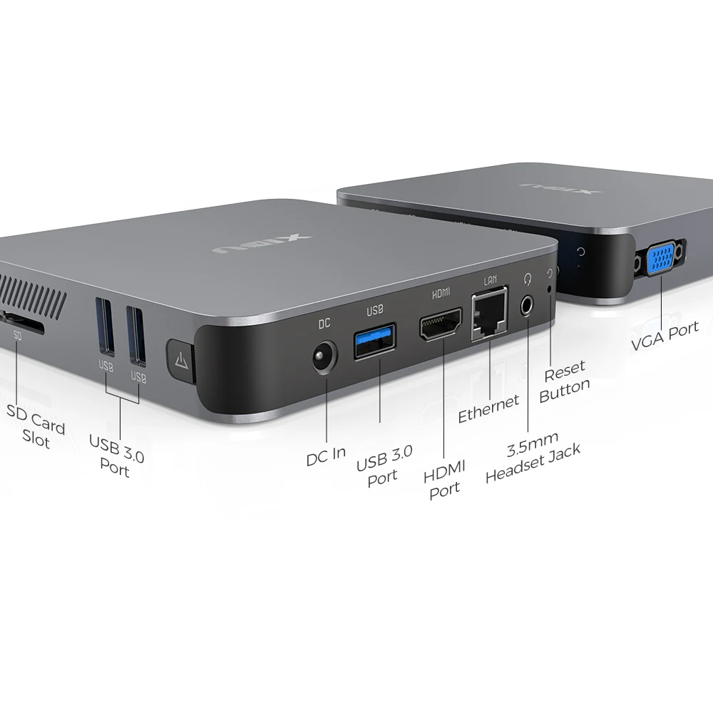 XIDU Мини ПК PhilMac Intel J4115 DDR4 игровой компьютер Linux мини Windows 10 8G RAM 128G eMMc HTPC настольные