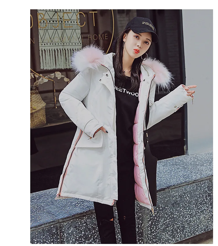 Зимний стиль корейский меховой воротник толстый хлопковый стеганый костюм женская версия хлопковой стеганой одежды Универсальный средний размер