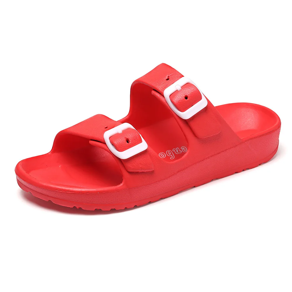 

Casual Arch Support Non Slip Lightweight Soft Shoes Summer Beach Travel Home Adjustable Buckle Flat Heel Women Slide Sandals EVA