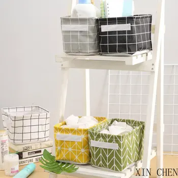 

Cartoons Storage Basket Living room Desktop Organize Folding Linen Toy Storage Box Cosmetic Book Organizer Stationery Container