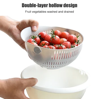 

Double Drain Basket Bowl Washing Kitchen Strainer Noodles Vegetables Fruit Tools Bar Kitchen Gadgets Reusable Accessories