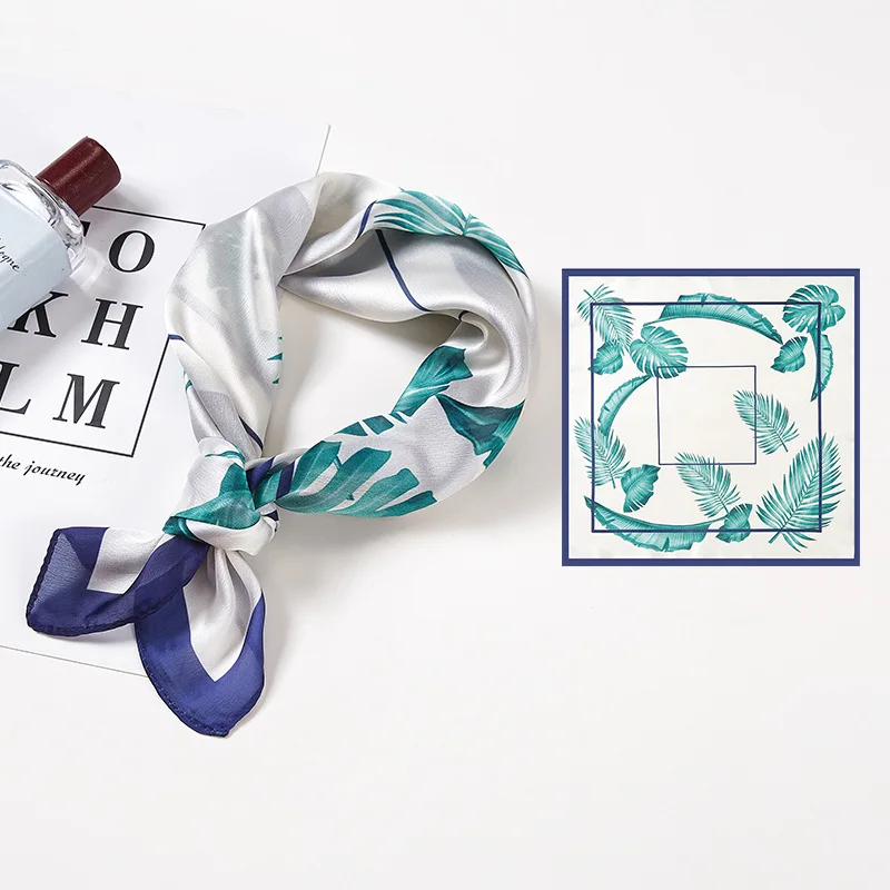 Дамский платок Шелковый атласный шарф для волос женские маленькие шали модные