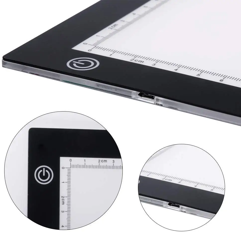 BIg A3 Led Light Pad With ruler Led tracing board Copy Tablet USB cable Led Light box LED Tracing Pad For Animation Drawing - Image 4