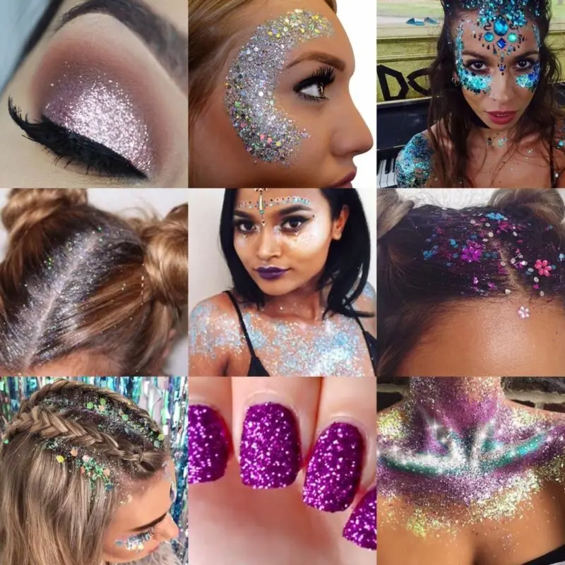 Волосы тело лицо блеск гель Гламурная жидкая кожа для глаз сверкающие блестки