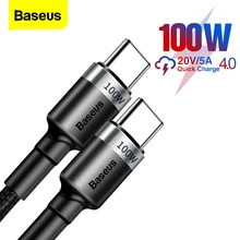 Baseus-Kabel USB do szybkiego ładowania, pasuje do Samsung, Xiaomi, MacBook pro, przesyłanie danych, 100 W, typ C