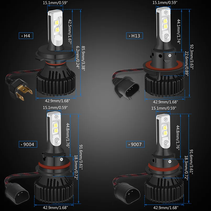 2x 16000Lm H13 светодиодная Автомобильная фара H4 Hi/Lo 9004 9007 H7 9005 HB3 9006 HB4 H10 H11 9012 H16 P13W PSX24W
